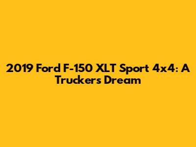 2019 Ford F-150 XLT Sport 4x4: A Trucker's Dream