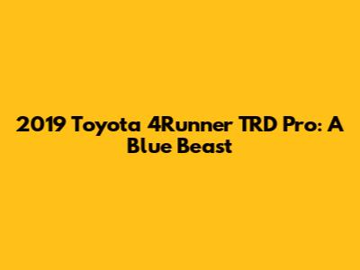 2019 Toyota 4Runner TRD Pro: A Blue Beast