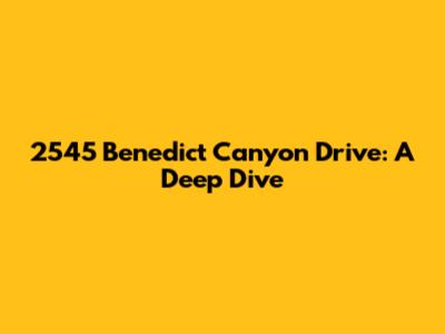 2545 Benedict Canyon Drive: A Deep Dive