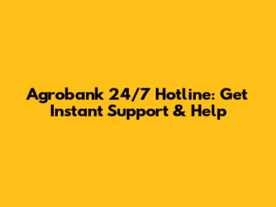 Agrobank 24/7 Hotline: Get Instant Support & Help