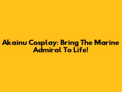 Akainu Cosplay: Bring The Marine Admiral To Life!