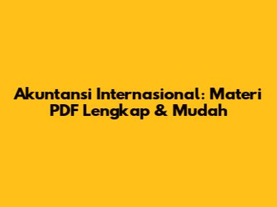 Akuntansi Internasional: Materi PDF Lengkap & Mudah
