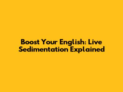 Boost Your English: Live Sedimentation Explained
