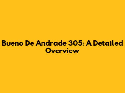 Bueno De Andrade 305: A Detailed Overview