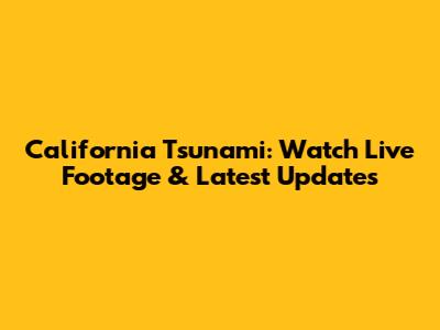 California Tsunami: Watch Live Footage & Latest Updates