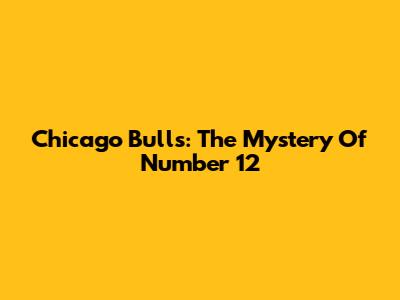 Chicago Bulls: The Mystery Of Number 12