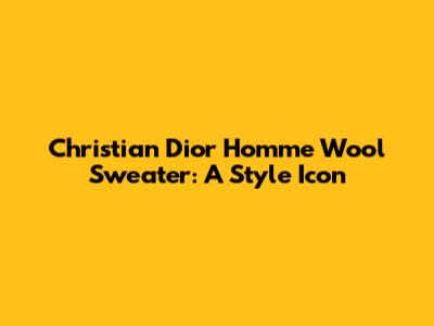 Christian Dior Homme Wool Sweater: A Style Icon