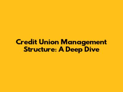 Credit Union Management Structure: A Deep Dive
