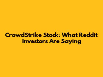 CrowdStrike Stock: What Reddit Investors Are Saying