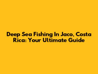 Deep Sea Fishing In Jaco, Costa Rica: Your Ultimate Guide