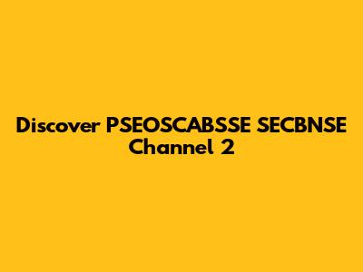 Discover PSEOSCABSSE SECBNSE Channel 2