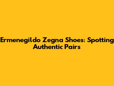 Ermenegildo Zegna Shoes: Spotting Authentic Pairs