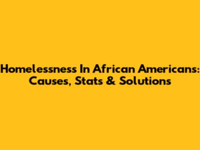 Homelessness In African Americans: Causes, Stats & Solutions