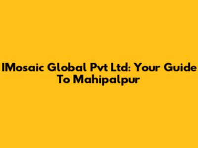 IMosaic Global Pvt Ltd: Your Guide To Mahipalpur