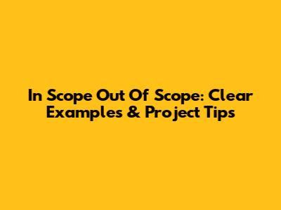 In Scope Out Of Scope: Clear Examples & Project Tips