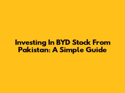 Investing In BYD Stock From Pakistan: A Simple Guide