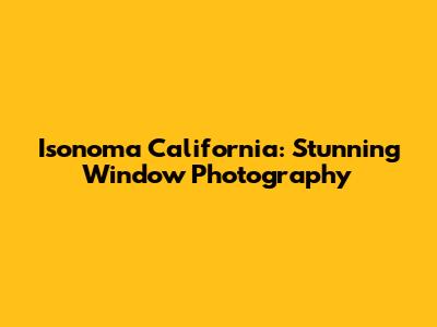 Isonoma California: Stunning Window Photography