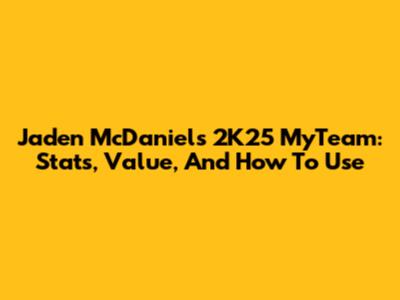 Jaden McDaniels 2K25 MyTeam: Stats, Value, And How To Use