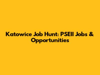 Katowice Job Hunt: PSEII Jobs & Opportunities