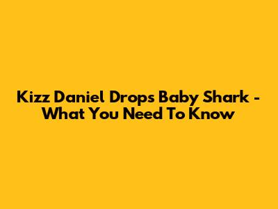Kizz Daniel Drops "Baby Shark" - What You Need To Know