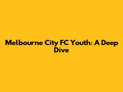 Melbourne City FC Youth: A Deep Dive