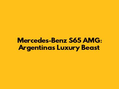 Mercedes-Benz S65 AMG: Argentina's Luxury Beast