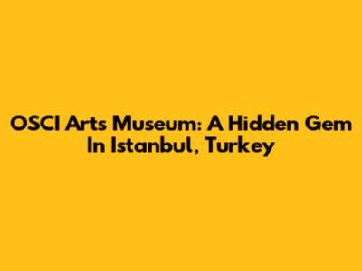 OSCI Arts Museum: A Hidden Gem In Istanbul, Turkey