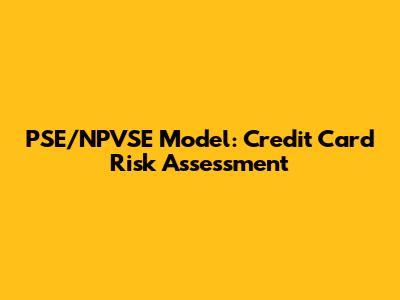 PSE/NPVSE Model: Credit Card Risk Assessment