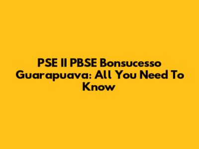 PSE II PBSE Bonsucesso Guarapuava: All You Need To Know