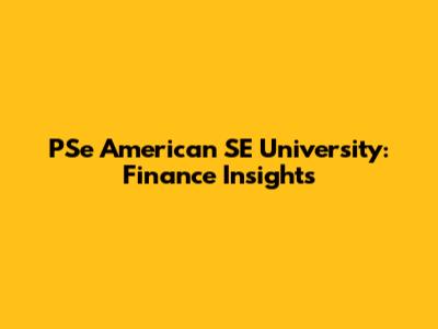 PSe American SE University: Finance Insights