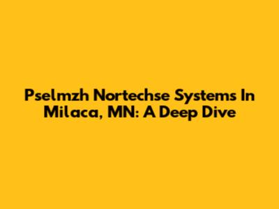 Pselmzh Nortechse Systems In Milaca, MN: A Deep Dive