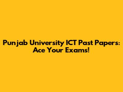 Punjab University ICT Past Papers: Ace Your Exams!