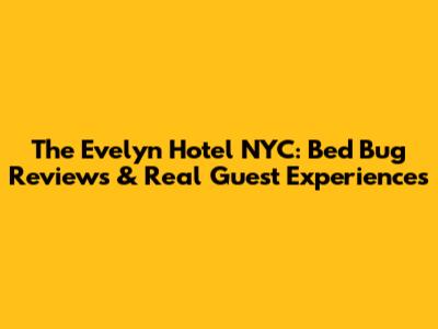 The Evelyn Hotel NYC: Bed Bug Reviews & Real Guest Experiences