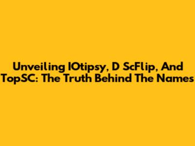 Unveiling IOtipsy, D ScFlip, And TopSC: The Truth Behind The Names